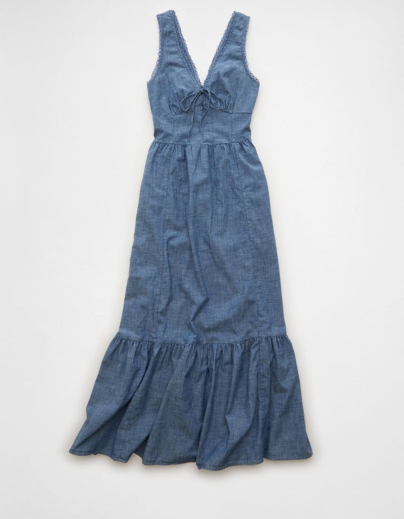 American Eagle AE Tie-Front Midi Dress - Image 4