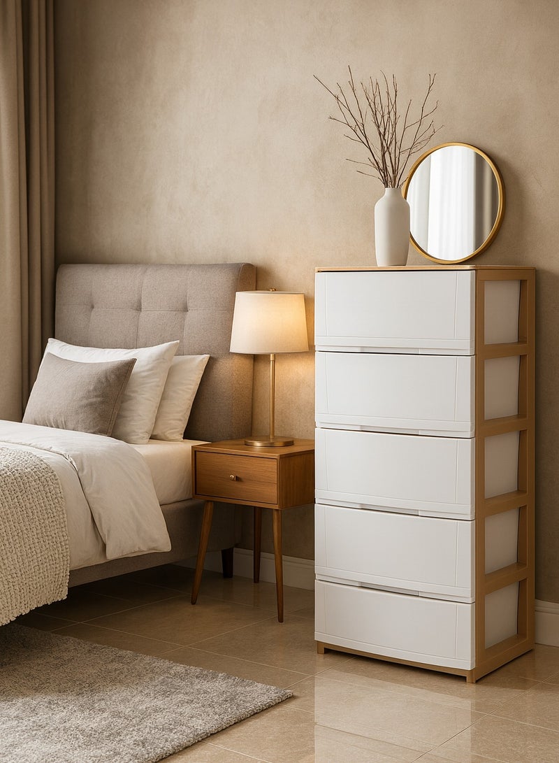 المفرج أدرج تخزين وتنظيم المطبخ بلاستيك 5 ارفف متعددة الاستخدامات 41×56×110 سم