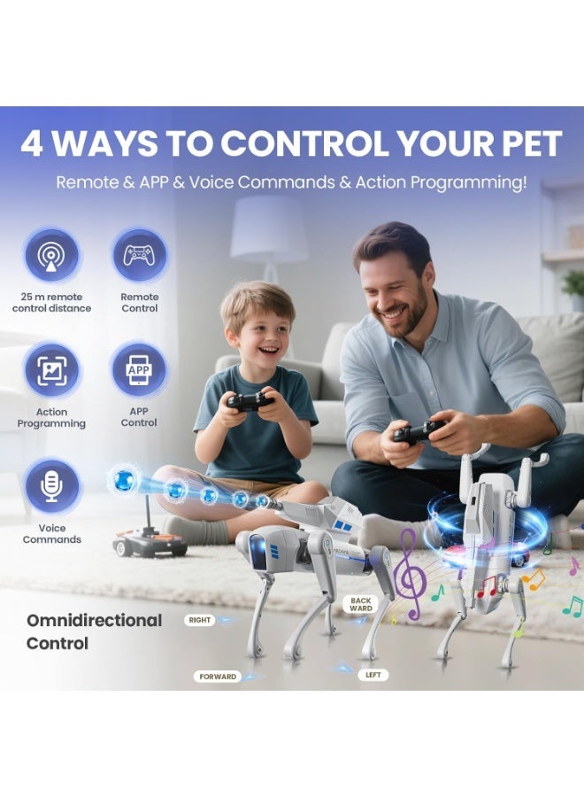 Rich Life Smart Robot Dog Toy for Kids with Blaster, Voice & Remote Control, App Programming, Bionic Walking - Image 3