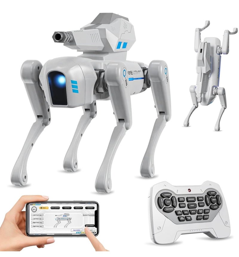 Rich Life Smart Robot Dog Toy for Kids with Blaster, Voice & Remote Control, App Programming, Bionic Walking - Image 1