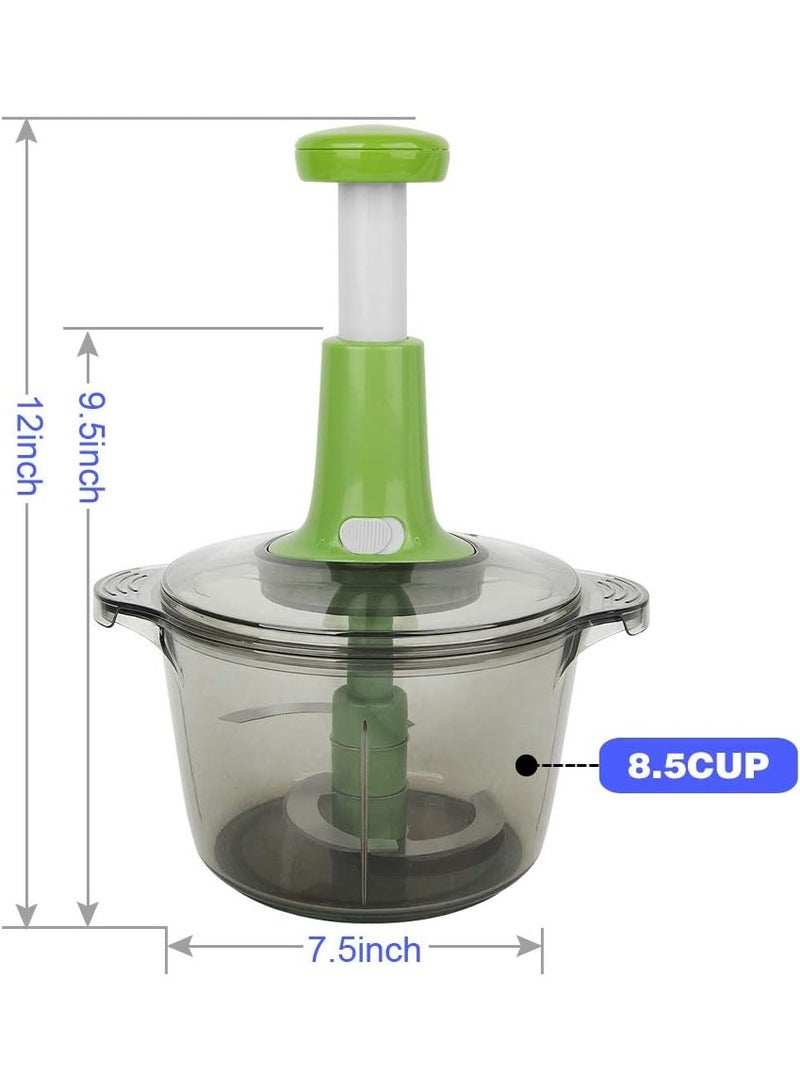 Tiawudi Manual food chopper, express hand held chopper, large 8.5-cup, chop & cut fruits, vegetables, herbs, onions - Image 3