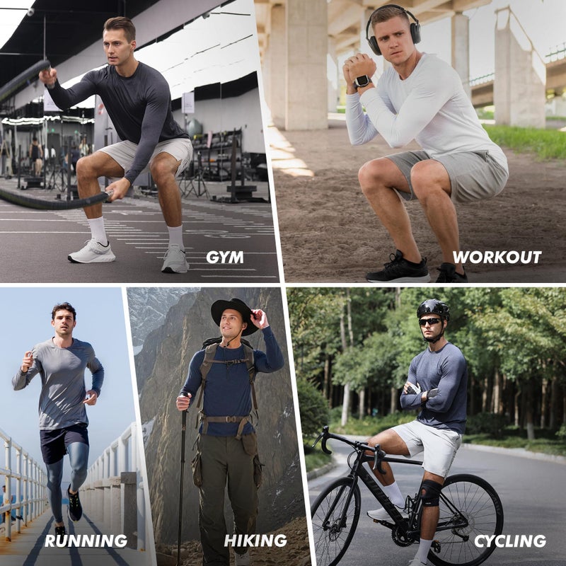 BOOJO 4 Pack Long Sleeve Shirts for Men - Quick Dry Moisture Wicking Sun Protection Tshirts for Fishing Workout Athletic Casual Gym - Image 2