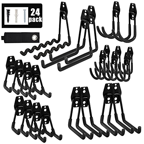 AOBEN Garage Hooks Heavy Duty, Steel Garage Storage Hooks, Utility Tool Hangers and Combinable Wall Mount Garage Hooks for Organizing Ladders, Bikes, Hoses, and More Equipment (Small J, 5 Pack) - Image 1