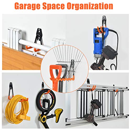 AOBEN Garage Hooks Heavy Duty, Steel Garage Storage Hooks, Utility Tool Hangers and Combinable Wall Mount Garage Hooks for Organizing Ladders, Bikes, Hoses, and More Equipment (Small J, 5 Pack) - Image 3