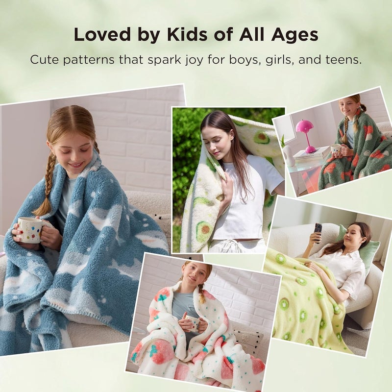 Bedsure Cute Dog Blanket for Kids as Birthday Gifts - Corgi Gifts for Corgi Lovers Girls Boys Women Teens, GentleSoft Cozy Home Decor Animal Pattern Blankets for Couch Sofa Bed Camping, Grey, 50x60 - Image 5