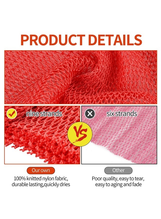 AbuQ 2 Pieces African net Sponge for exfoliating,African exfoliating net, African wash net, African Ghana Sapos scrubbing washcloth rag for Smoother Skin and Daily use;Yellow-Blue - Image 4