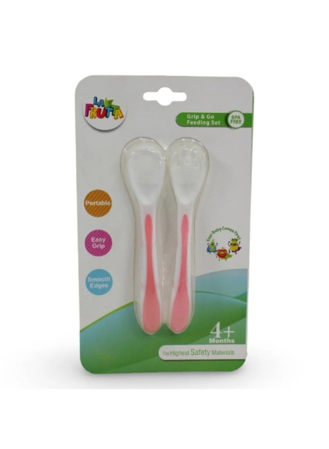 La Frutta La Fruta Grape & Go Feeding Set for babies 4 months and older - Pink - Image 1