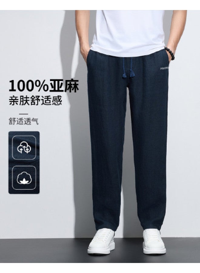 FOLUNSI men's Casual Pants - Lightweight Summer Breathable Straight Leg Linen Trousers - Image 1