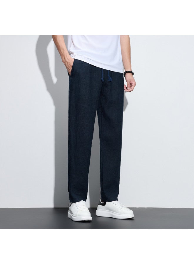 FOLUNSI men's Casual Pants - Lightweight Summer Breathable Straight Leg Linen Trousers - Image 5