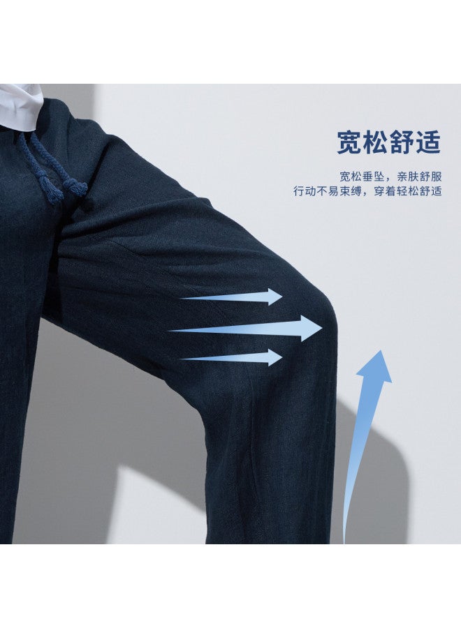 FOLUNSI men's Casual Pants - Lightweight Summer Breathable Straight Leg Linen Trousers - Image 4