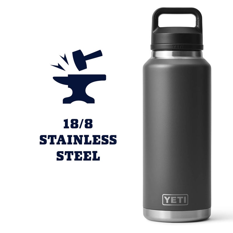 YETI Rambler 46 oz Bottle, Leakproof, Vacuum Insulated, Stainless Steel with Chug Cap, Charcoal - Image 5