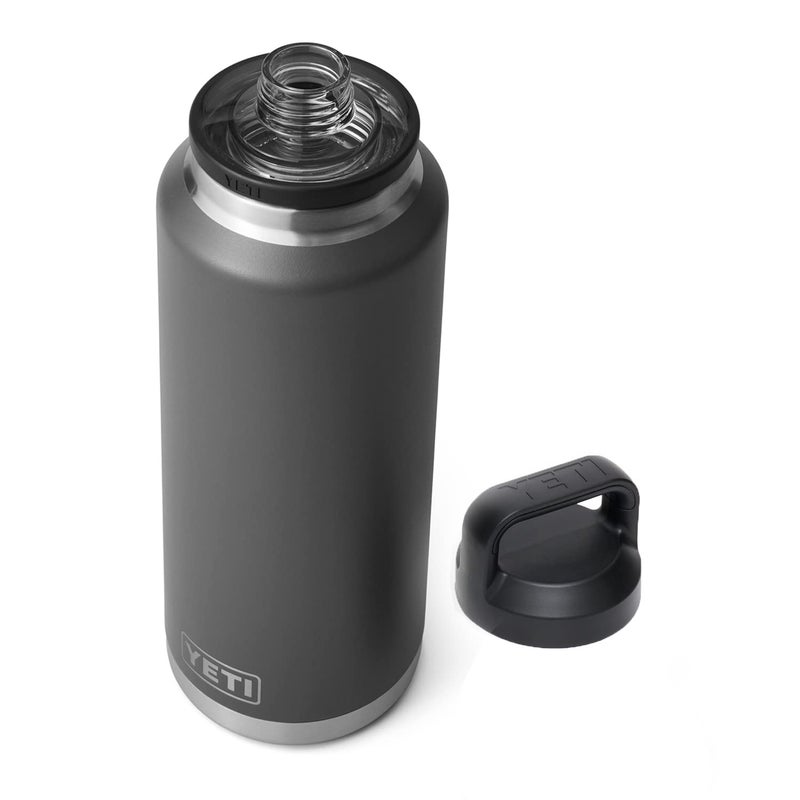 YETI Rambler 46 oz Bottle, Leakproof, Vacuum Insulated, Stainless Steel with Chug Cap, Charcoal - Image 1