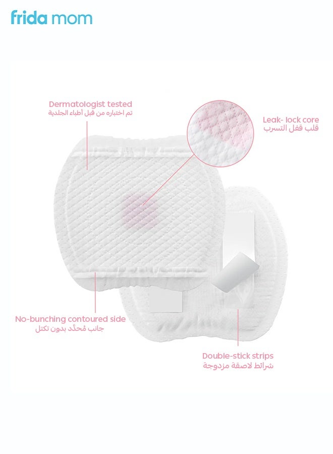 Frida Mom Ultra-Absorbent Nursing Pads | Leak-Proof Protection | 60 Individually Wrapped Pads | Dermatologist-Tested for Sensitive Skin | Contoured Fit | Up to 8 Hours Absorption | 3.2x10.2x26.7 cm  - Image 5