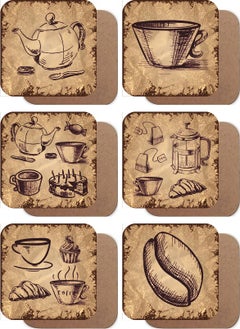 Life Poster Set of 6 Wooden Coasters with Coffee Drawings in Aged Retro Vintage Style - pzsku/ZE74CB46F3C3435D84122Z/45/_/1740639873/bc81ddd1-1a8f-4f9c-aef2-05720db4a0c9