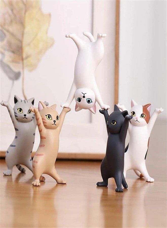 ATHAND Gifts for Women,Cute Pen Holder Desk Accessories for Men Women, Kawaii Dancing Cat,Funny Home Office Decor,Desk Gifts for Coworkers(5 Cats Set) - Image 3