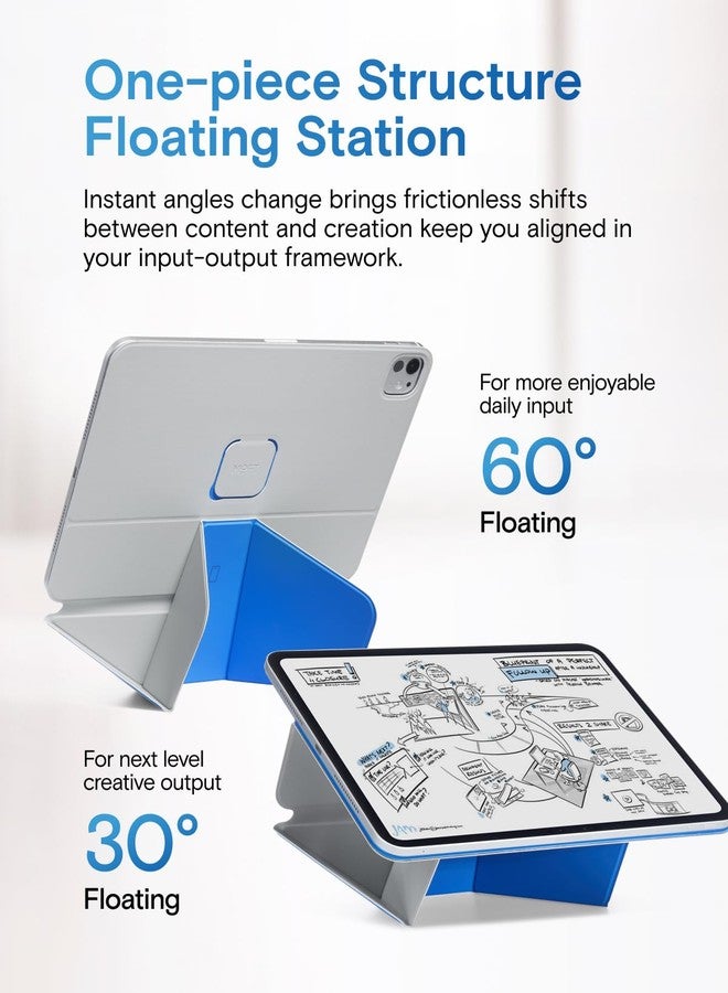 موفت جراب MOFT Dynamic Folio لجهاز iPad Pro مقاس 11 بوصة (الجيل الثاني/الثالث/الرابع، 2020/2021/2022)، جراب رفيع مزود بحامل مغناطيسي مع أكثر من 20 زاوية عرض، خاصية التشغيل/الإيقاف التلقائي، لون رمادي داكن مع أزرق ياقوتي - Image 4