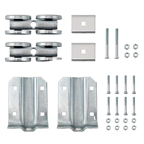 HOME MASTER HARDWARE Box Rail Hanger Kit 2 Set,Exterior Barn Door Hardware Kit,Each Rated Safe Working Load 225 lbs,Zinc Plated - Image 1