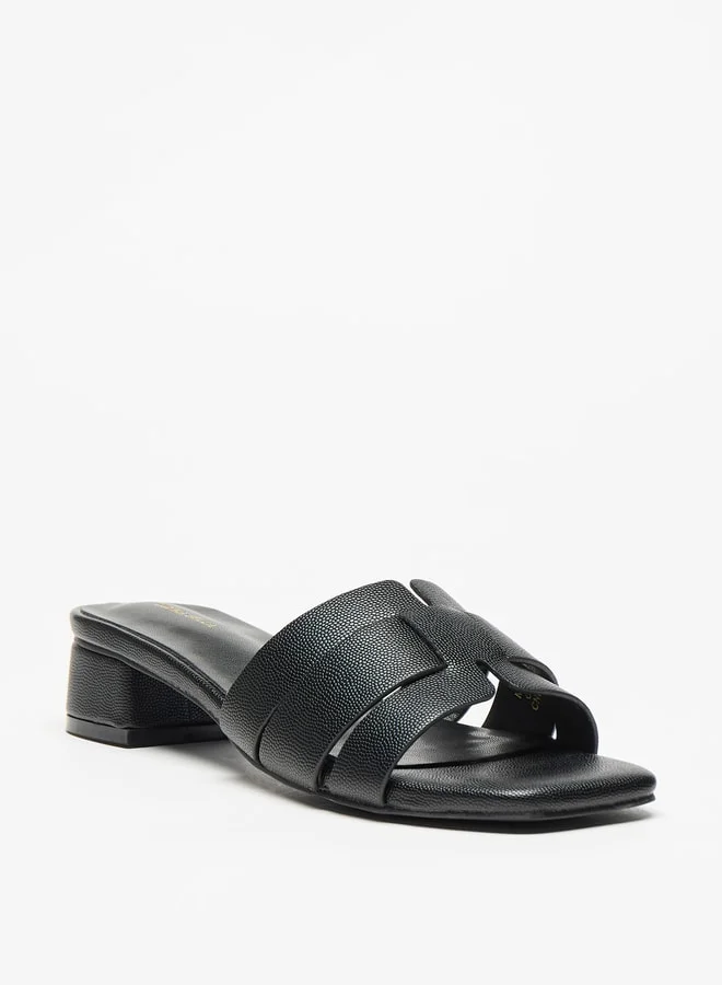 فلورا بيلا من شو إكسبرس Solid Slip-On Sandals with Block Heels