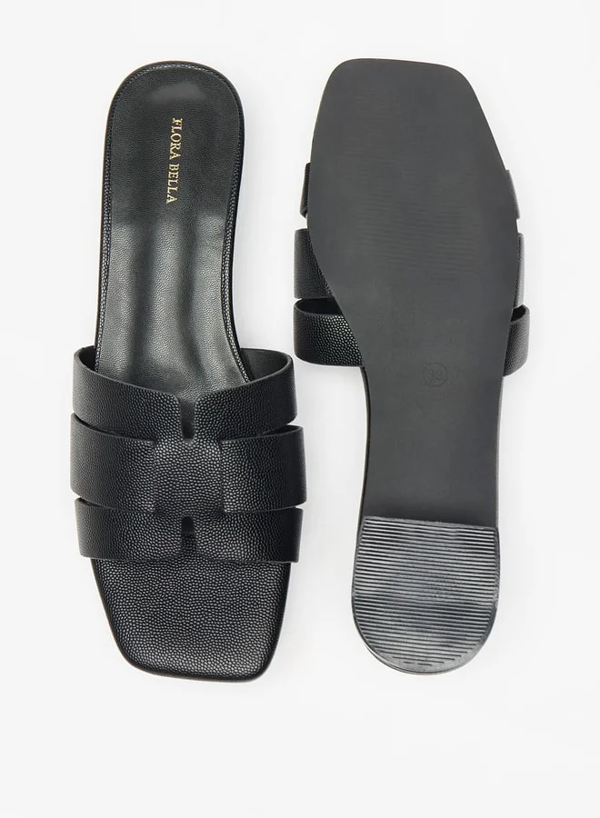 فلورا بيلا من شو إكسبرس Solid Slip-On Sandals with Block Heels