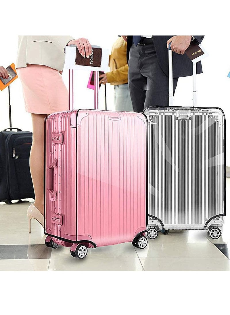 XiuWoo Clear PVC Suitcase Cover, Waterproof Suitcase Cover Protectors Clear PVC Luggage Protector Case Covers for Suitcases Travel Luggage  - Image 3