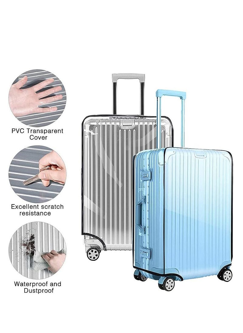 XiuWoo Clear PVC Suitcase Cover, Waterproof Suitcase Cover Protectors Clear PVC Luggage Protector Case Covers for Suitcases Travel Luggage  - Image 2