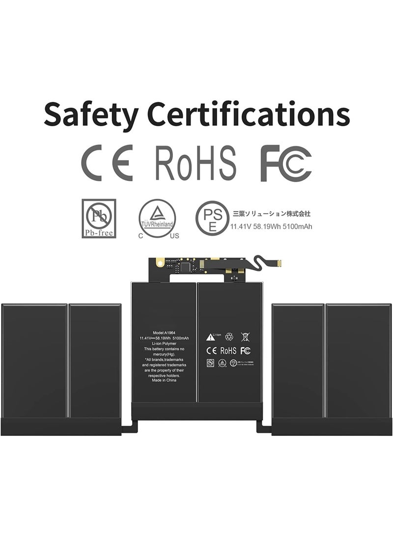 Terabyte REPLACEMENT A1989 A1964 Laptop Battery Compatible for MacBook Pro 13 Inch A1989 Mid 2018 2019 EMC 3214 3358 BTO/cto Touch Bar MR9Q2LL/A MR9R2LL/A MR9T2LL/A MR9U2LL/A MR9V2LL/A MV962LL/A - Image 3