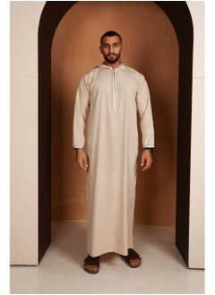 Yigo by Mariam Qamis Mohamed – Beige Hooded Men’s Qamis – Lightweight Zibda Fabric | Classic Omani Design
Thobes  - Image 2