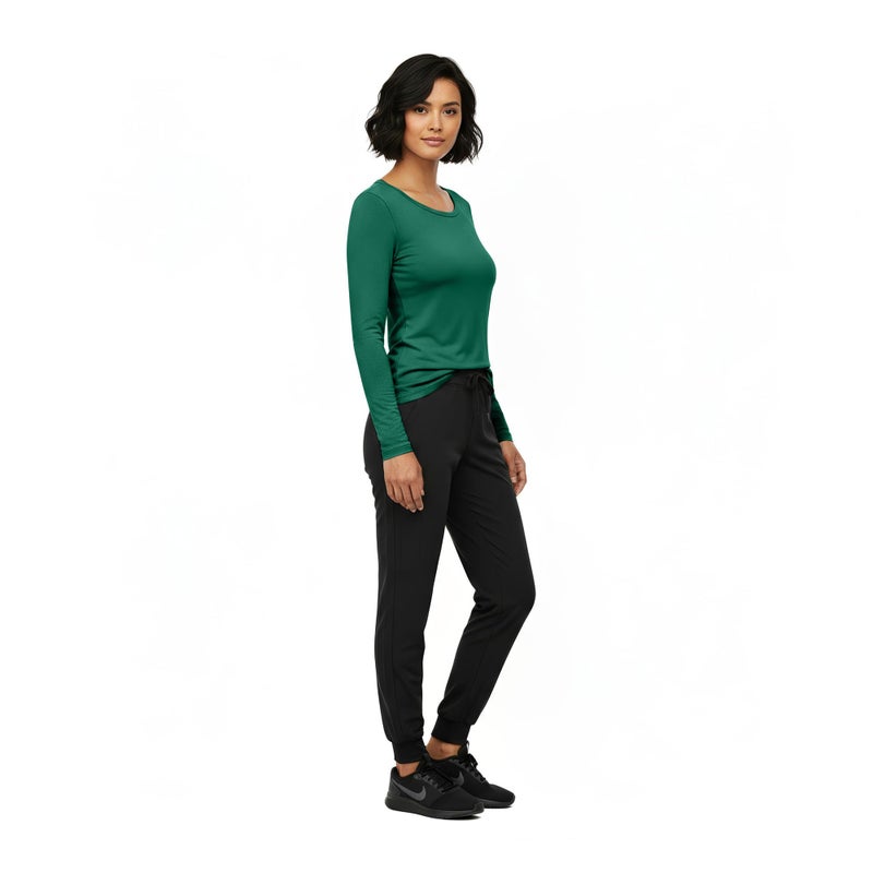Natural Uniforms Women's Under Scrub Tee Crew Neck Long Sleeve T-Shirt (True Hunter Green, Large) - Image 4