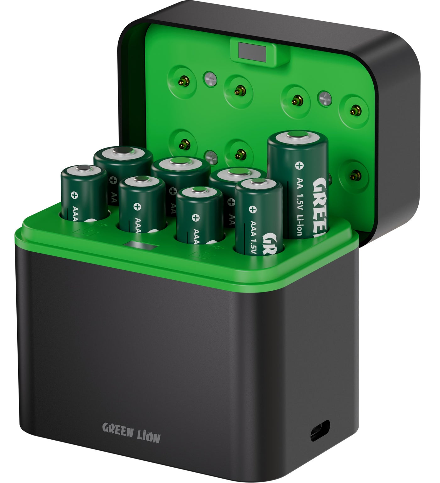 غرين ليون Green Lion Rechargeable Battery Set 4 Aa 4 Aaa With usb-c Charging Dock 1.5 V