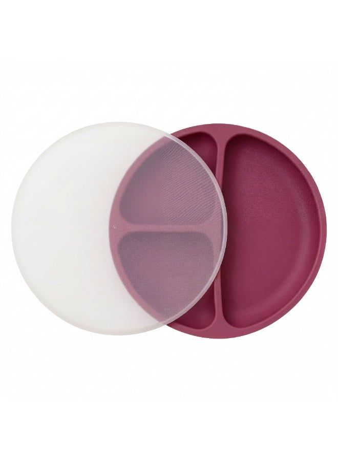 Premium Silicone Divided Suction Baby Plate with Lid - Spill-Proof Toddler Feeding Tray & Food Storage - Image 1