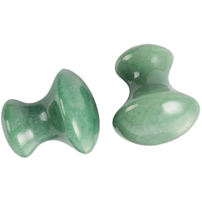 GSHLLO 2 Pcs Gua Sha Facial Tools Scraping Massage Board Mushroom Face Jade Stones Beauty Massager Scraper for Skin Caring Spa - Image 1