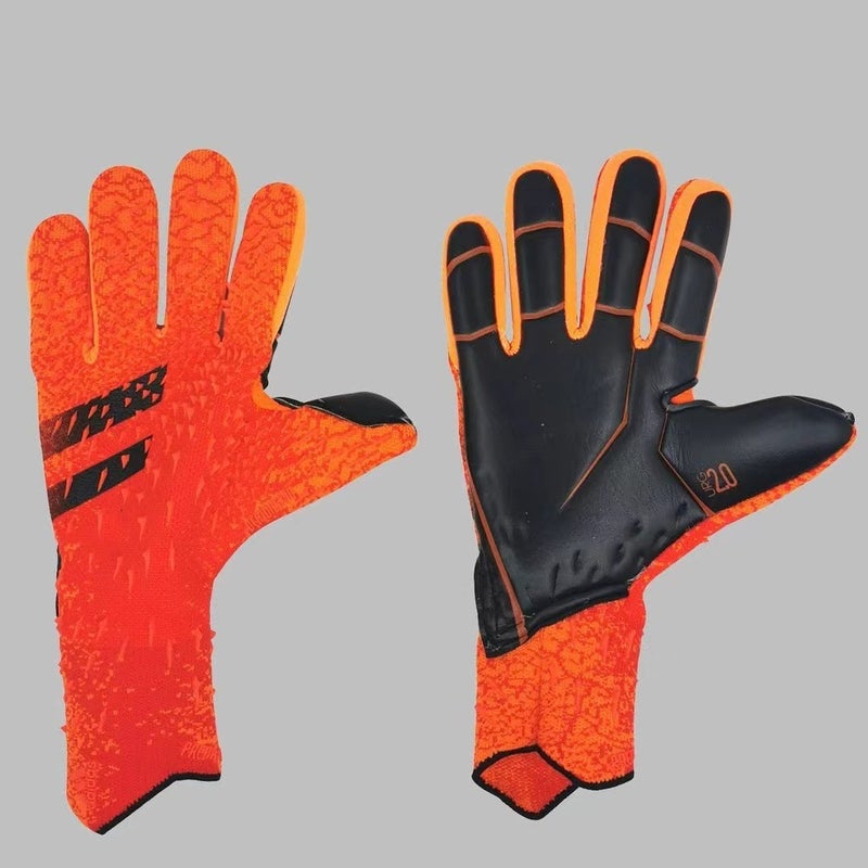Generic Professional Goalkeeper Gloves Full Latex Non-Slip Black Orange 