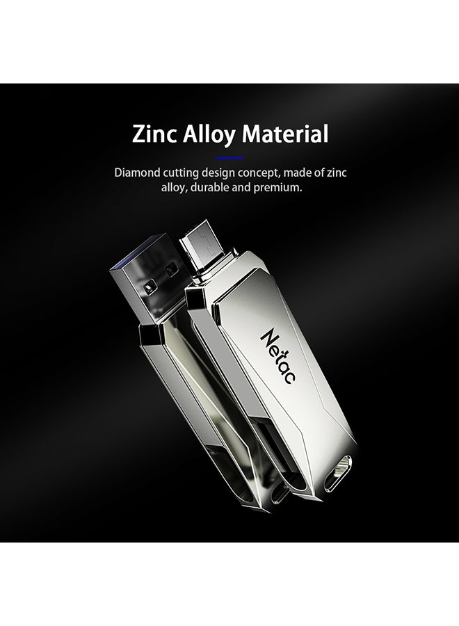 Netac Micro USB Double Interface Flash Drive Plug U381_1 Silver - Image 5