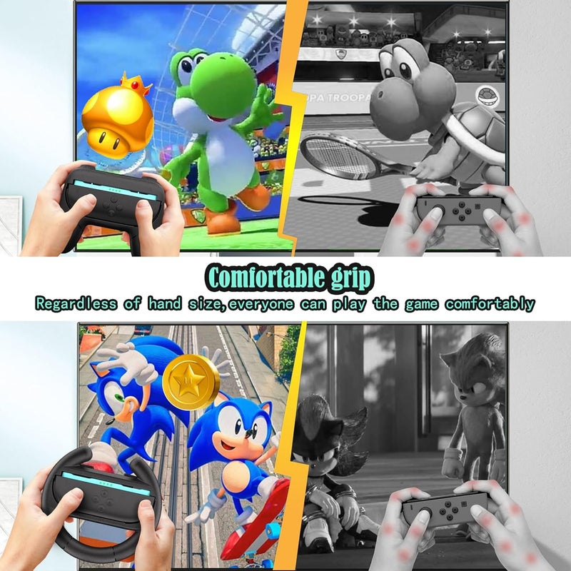 HEYSTOP Joy-Con Grip for Nintendo Switch 2, Comfort Grip Handle Kit Compatible with Nintendo Switch 2 Joy-Con, 4 in 1 Family Switch Sports Games Pack Accessories Kit - Image 5