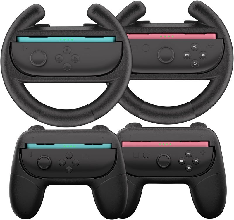 HEYSTOP Joy-Con Grip for Nintendo Switch 2, Comfort Grip Handle Kit Compatible with Nintendo Switch 2 Joy-Con, 4 in 1 Family Switch Sports Games Pack Accessories Kit - Image 1
