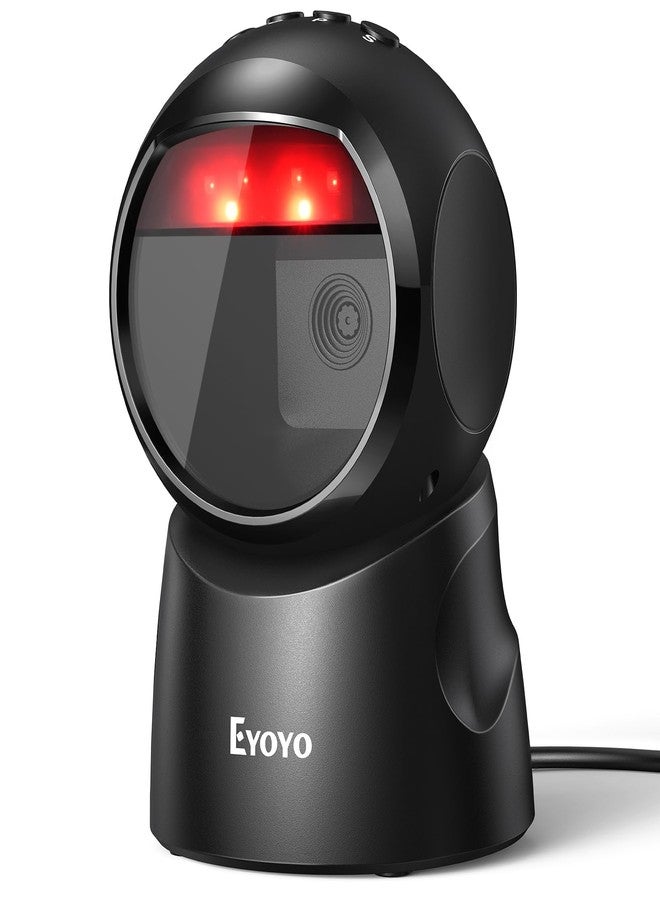 Eyoyo 2D USB Barcode Scanner, Hands-Free Desktop Automatic Omnidirectional QR Code Scanner, Wired Bar Code Reader with 1D 2D Mode Switch Button for Retail, Supermarket, Warehouse, Library, POS Systems - Image 1