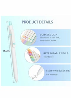 Y&D 0.5 Gel Pen, Cute Kawaii Pens, Boxed Office Fine Point Signing Retractable Rolling Ball Quick-dry Ink Black Smooth Writing for School Home, 5pcs (Academic Colors)  - Image 4