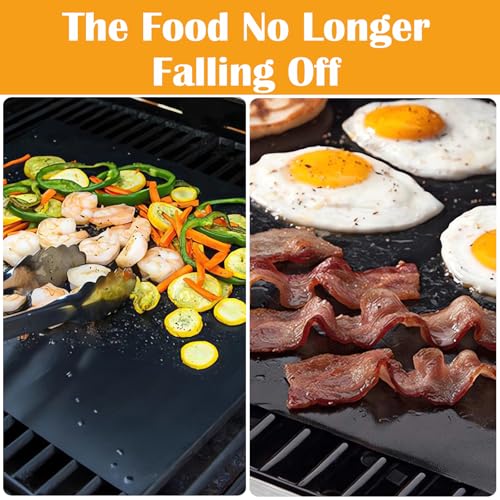 DAILY ART Grill Mats for Outdoor Grill, Dailyart Grill Mats Non Stick Set of 5 BBQ Grill Mat Baking Mats Teflon BBQ Grilling Accessories Reusable,Works on Gas, Charcoal, Electric Grill 15.75 x 13-Inch, Black - Image 4