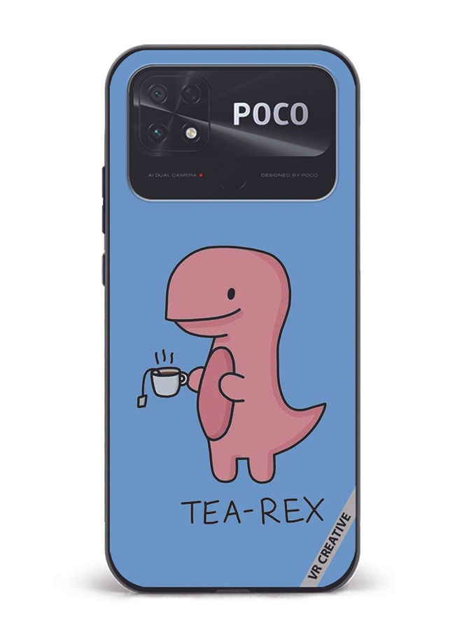 VR CREATIVE Protective Case Cover For Xiaomi Poco C40 Tea Rex Design Multicolour - Image 1