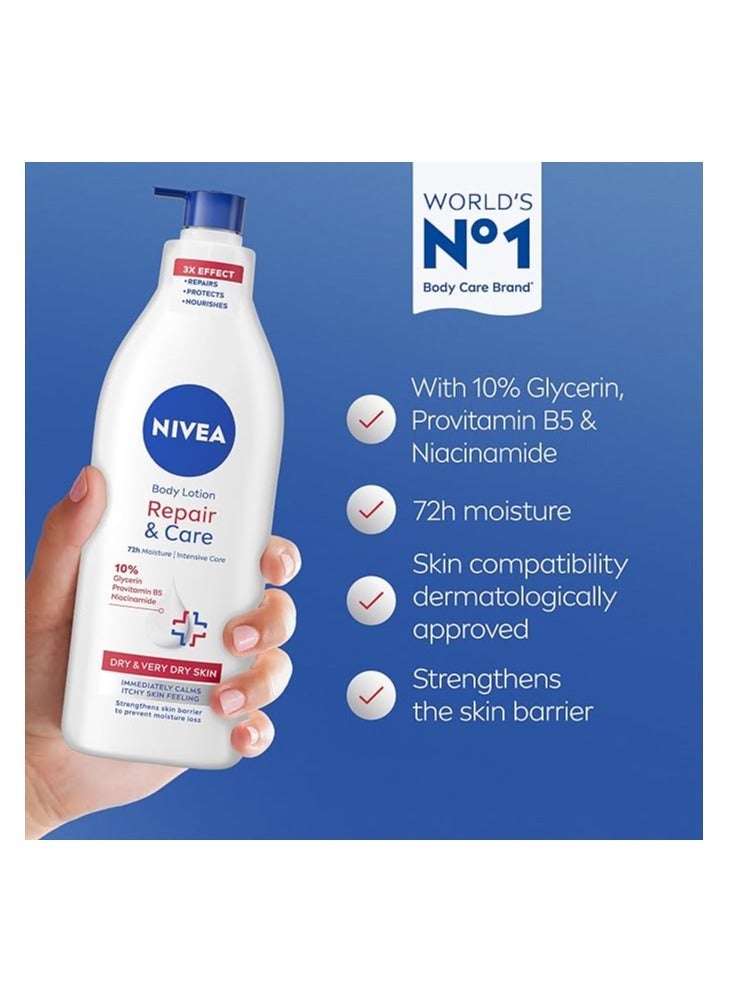 Nivea لوشن الجسم نيفيا للإصلاح والعناية، 400 مل - Image 2