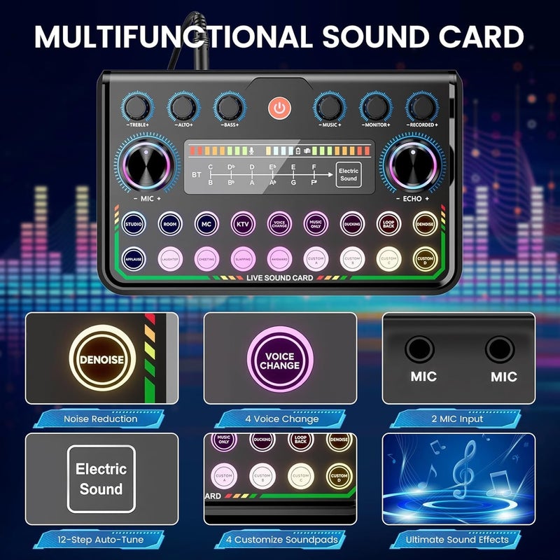 ALSO GO Upgraded Podcast Microphone Bundle, Podcast Equipment Bundle for 2, Recording Studio Equipment for Podcasting, Recording, Singing, Streaming, Gaming - Image 5