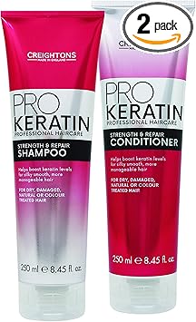 Creightons Keratin Pro Shampoo Conditioner Set 2 x 250 ml Bundle Professional Haircare to Smooth Strengthen With Exclusive Beauty Tips Sheet - Image 1