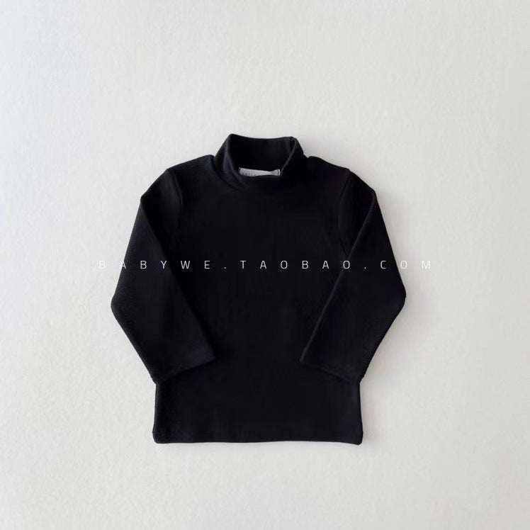 Loy Bear Korean Style Children's Wear Autumn New Arrival Baby's Half-High Collar Long-Sleeved T-Shirt Men's and Women's All-Match Soft Base Shirt - Image 5