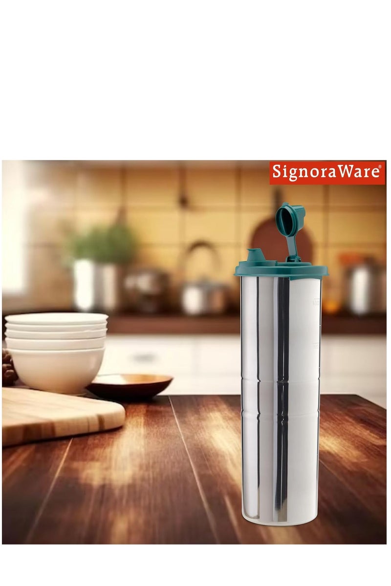 Signoraware Easy Flow Steel Oil Dispenser 1.1ltr - Image 2