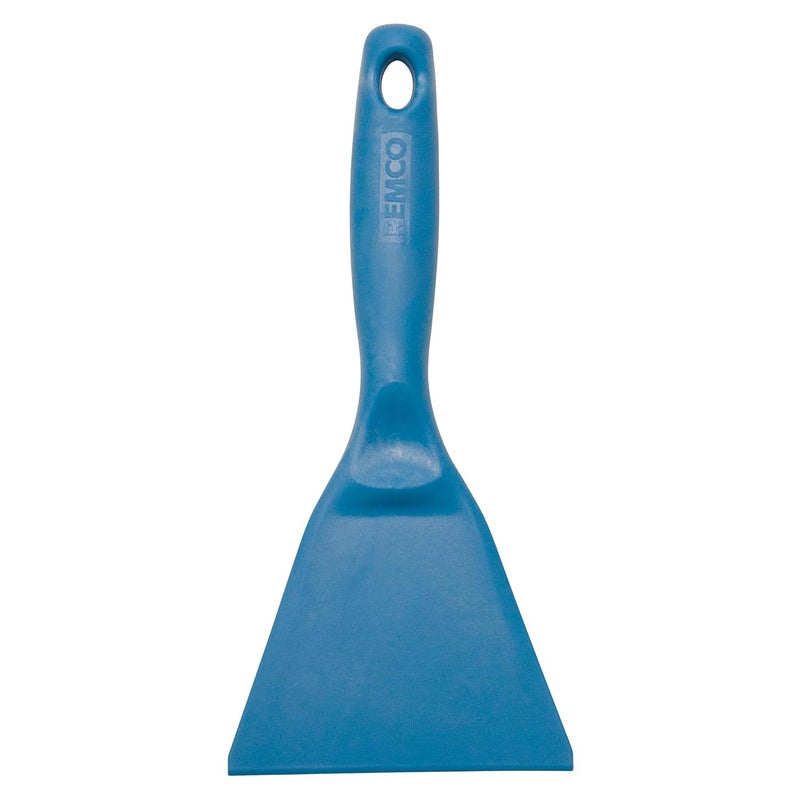 Remco - A Vikan Company 6963 Blue Polypropylene High-Temp Hand Scraper, Injection Molded Blade, 9.7" L x 4.4" W, 1 Piece - Image 1
