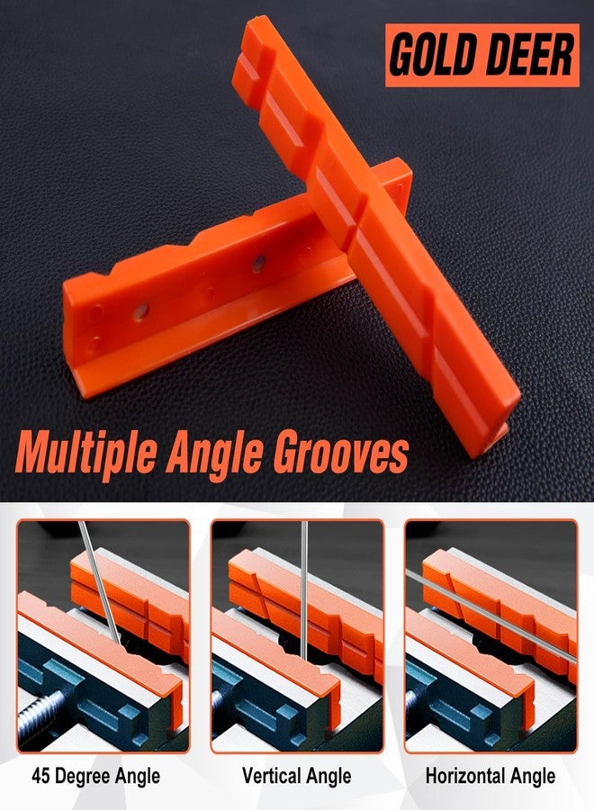 GOLD DEER 6" Soft Jaws for Bench Vise 2 Pcs Vise Jaw Pads Strongly Magnetic Vise Jaw Pads Multi-Groove and Textured Inserts Multi-Purpose Vise Jaw Pads for Clamping Woodworking Metal Plastics - Image 2
