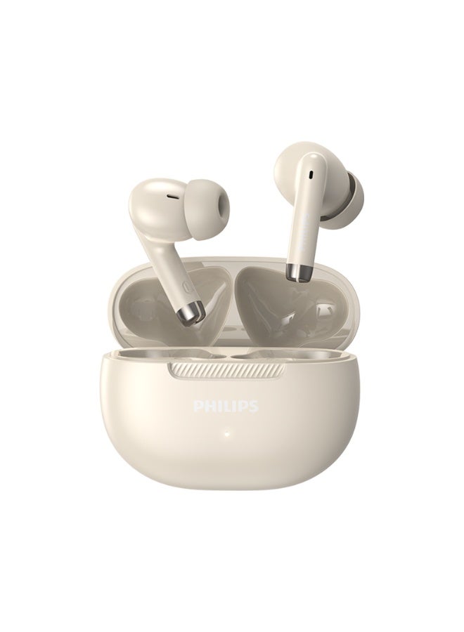 Philips Earbuds, Bluetooth Earbuds, Headphone, Open Ear Ring True Open Ear Headphones, True Wireless Earbuds - Bluetooth ， In-Ear Headphones， Bluetooth-20H Playtime, 13mm Composite Diaphragm, AI Call Noise Reduction, 38ms Low Latency, High-Resolution Lossless Sound for Gaming, Work, Travel & iPhone Android TAT2020 white - Image 1