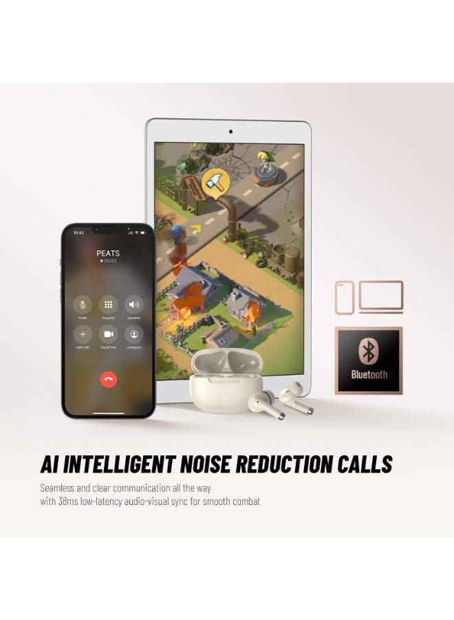 Philips Earbuds, Bluetooth Earbuds, Headphone, Open Ear Ring True Open Ear Headphones, True Wireless Earbuds - Bluetooth ， In-Ear Headphones， Bluetooth-20H Playtime, 13mm Composite Diaphragm, AI Call Noise Reduction, 38ms Low Latency, High-Resolution Lossless Sound for Gaming, Work, Travel & iPhone Android TAT2020 white - Image 4