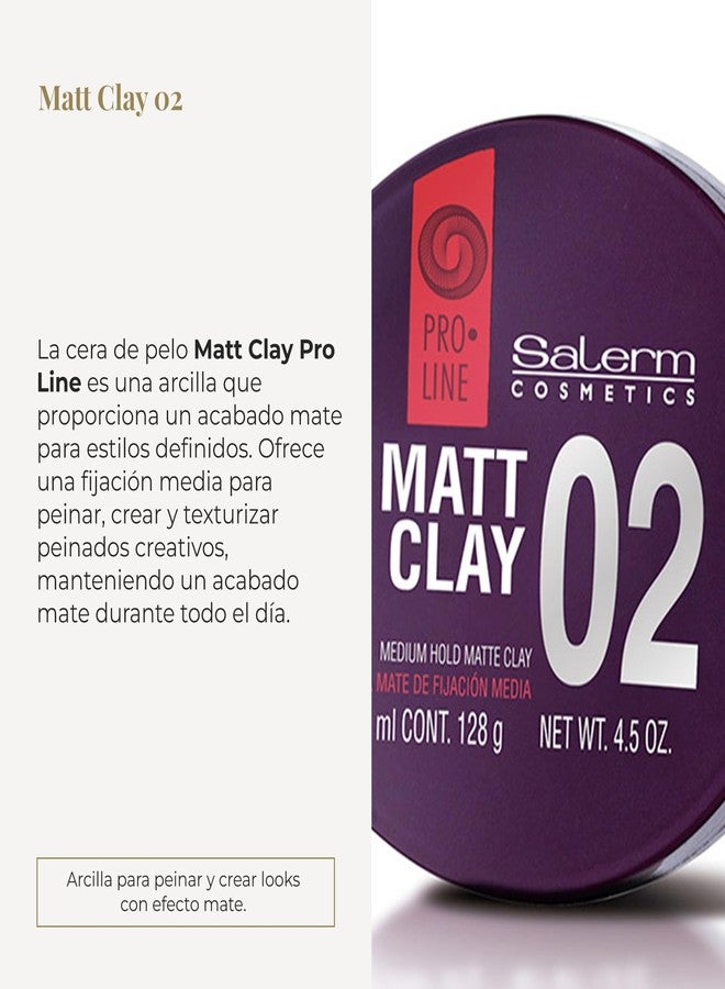 SALERM - Hair Wax - Pro Line Matt Clay 02-125 ml - for Medium and Long Hair - Medium and Flexible Hold - Long-Lasting - Matte Finish - Hair Texturizer - Nourishes and Hydrates - Image 2