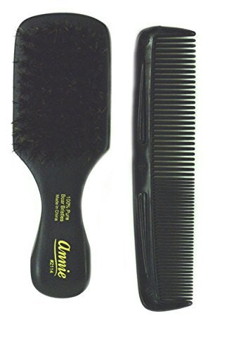Annie Mini Pocket Combo Brush #2114 - Natural Boar Bristles, Hair Comb for Long and Short Hair - Image 1